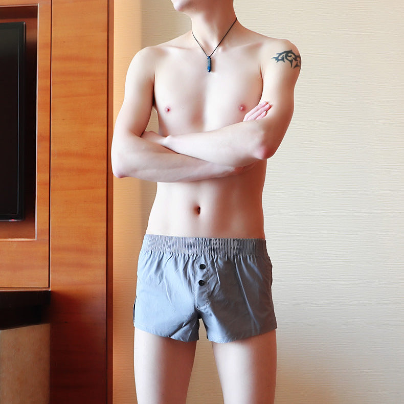 Men's cotton underwear shorts by Agate, soft breathable fabric with a comfortable fit, shown in a relaxed pose.