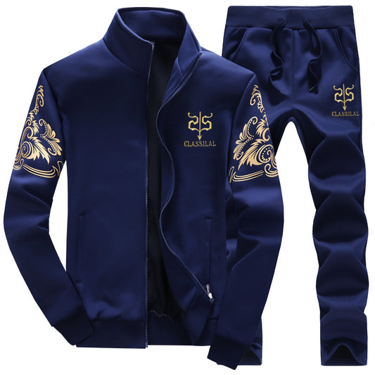 Men's casual Agate tracksuit set with zipper vest and matching pants, comfortable 2-piece athletic clothing for men