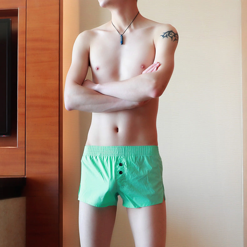 Men's cotton underwear shorts by Agate, showing a comfortable fit and breathable fabric in a neutral color.