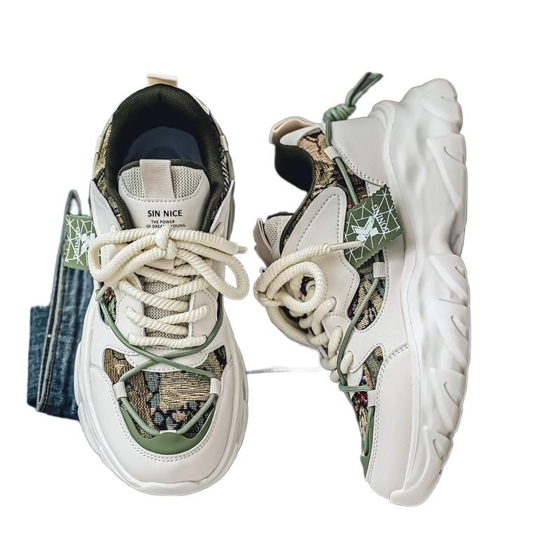 Men's trendy breathable lightweight chunky sneakers by Agate, featuring a modern design with mesh upper and thick sole.