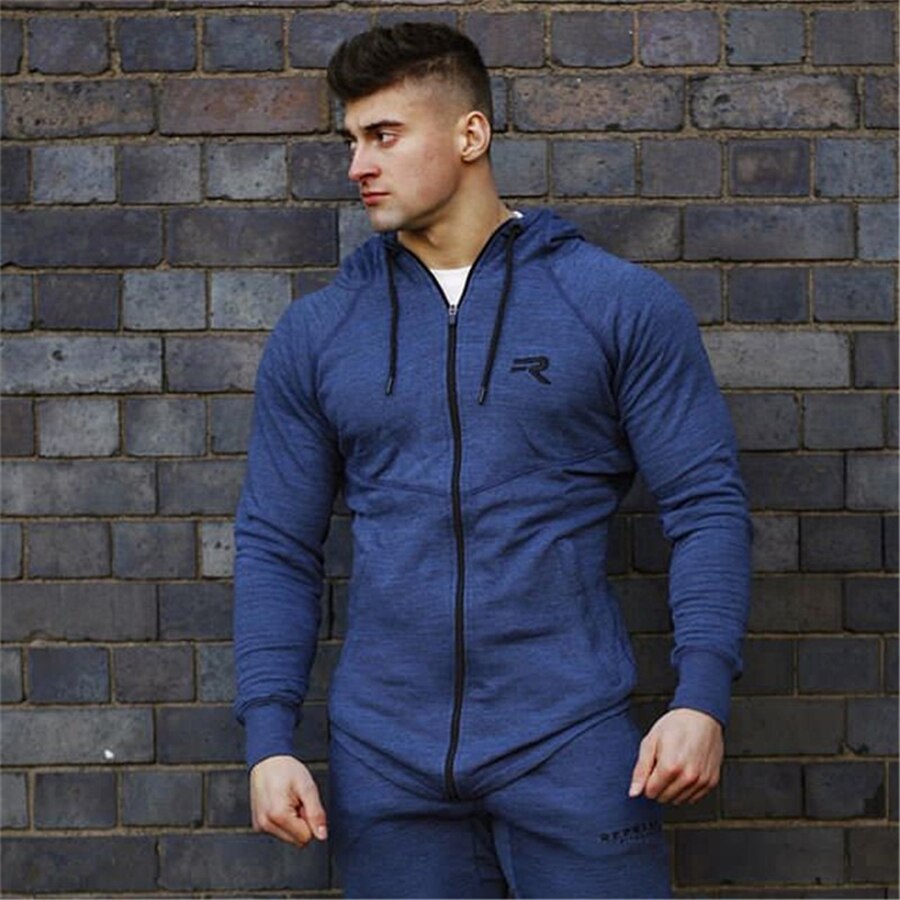 Men's Agate hooded sportswear hoodie with front pockets and adjustable drawstrings, made for active wear and casual comfort.