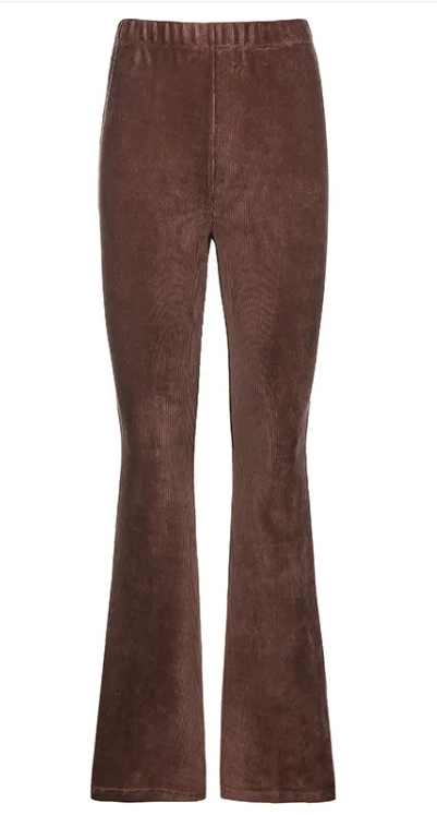 Ladies corduroy leggings in a rich color, featuring a snug fit and textured fabric, from Alvionz.com.