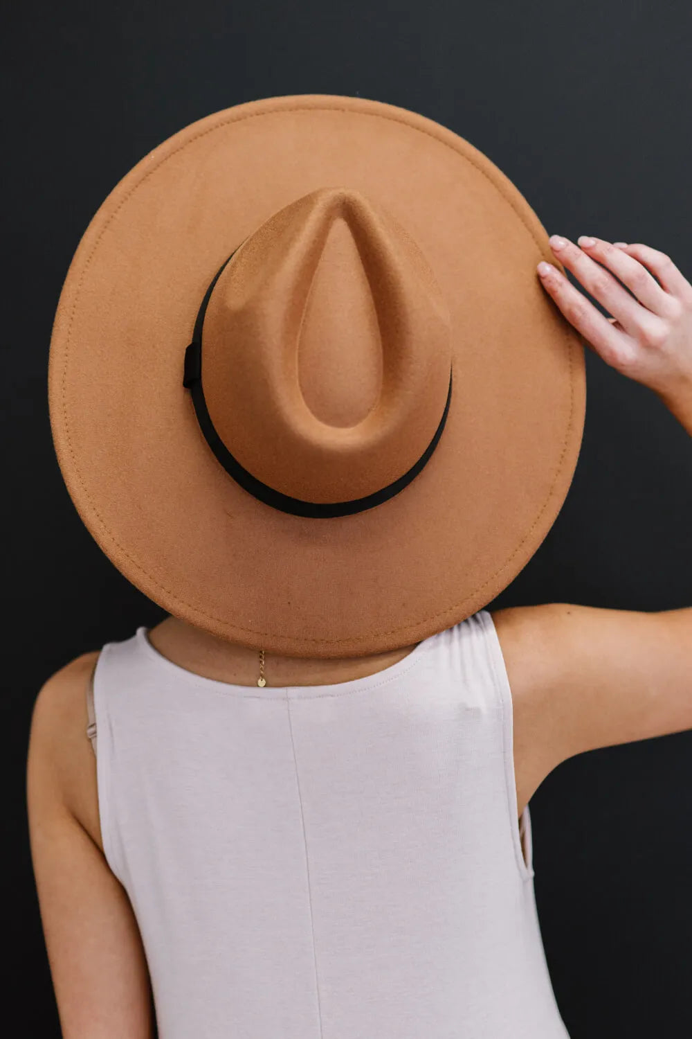 Fame You Got It Fedora Hat by Trendsi, stylish tan fedora with a wide brim and decorative band, perfect for fashion-forward looks.