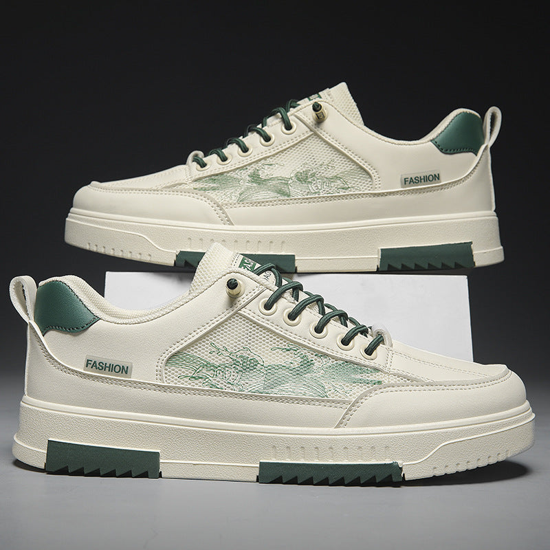 Agate mesh breathable sneakers with lightweight, wear-resistant design, featuring a sleek athletic style and comfortable fit.