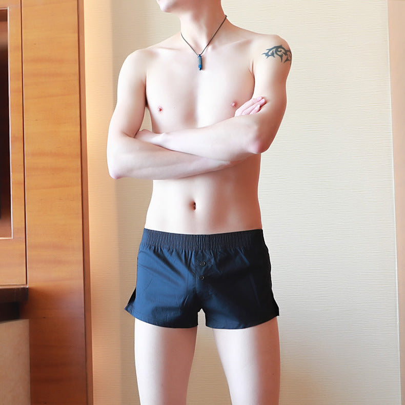 Men's cotton underwear shorts by Agate featuring a comfortable fit and breathable fabric, shown in a neutral color.