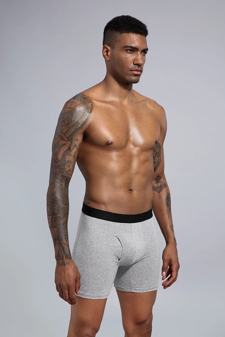 Men's cotton boxers by Agate, comfortable men's underwear with breathable fabric and classic fit, shown in this image.