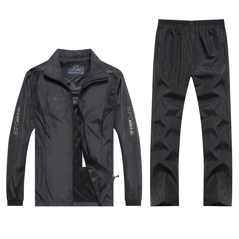 Plus size men's sportswear by Agate, featuring comfortable athletic clothing for middle-aged men, suitable for active wear.