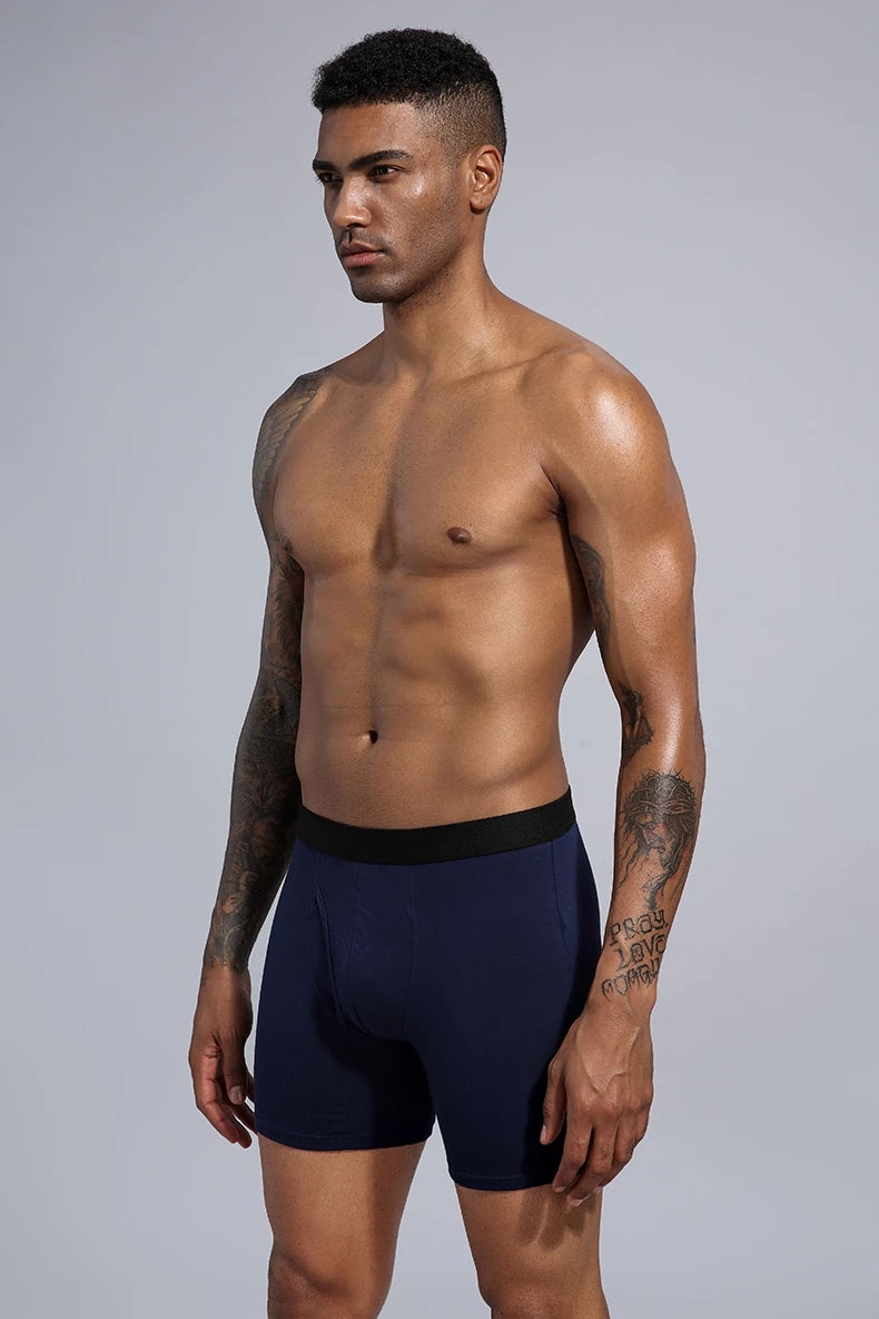 Men's cotton boxer shorts by Agate, comfortable men's underwear with a relaxed fit and elastic waistband, shown in the image.
