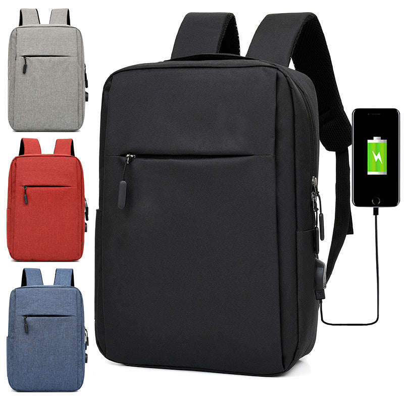 Black Agate laptop backpack with USB port, stylish business bag for men with multiple compartments and comfortable straps.