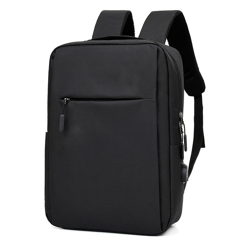 Black Agate laptop backpack for men with USB charging port, stylish business bag designed for work and travel.