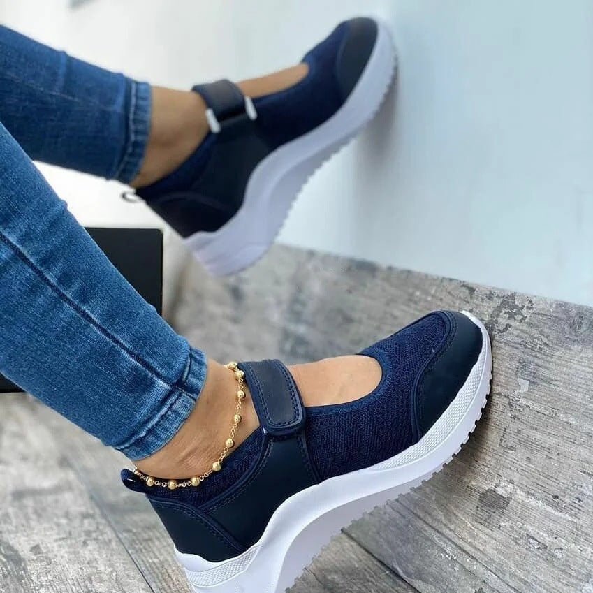 Blue Agate women's casual sneakers for summer, comfortable shoes with breathable design and stylish look.