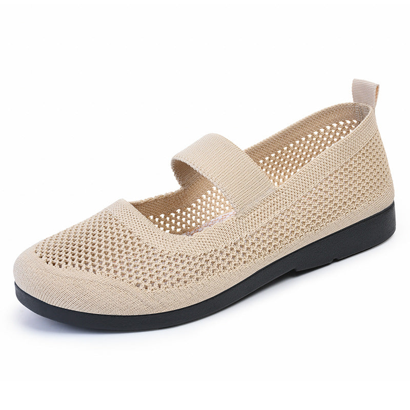 Apricot casual women's shoes by Agate featuring a comfortable slip-on design and stylish low heel.