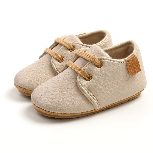 Beige Agate baby casual shoes for men and women, 11cm size, soft and comfortable footwear for infants and toddlers.