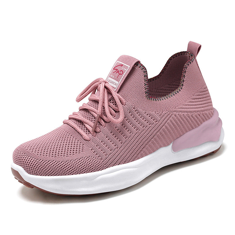 Beige Agate sports shoes for women, casual breathable running shoes, lightweight and comfortable for everyday wear.