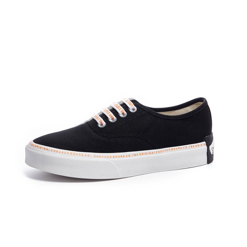 Black Agate casual canvas shoes for women featuring a letter design, comfortable and stylish footwear for everyday wear.