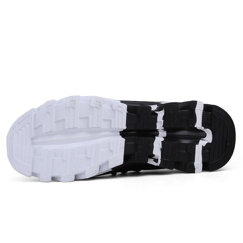 Men's black Agate sport sneakers, comfortable outdoor running shoes with breathable design and supportive sole.