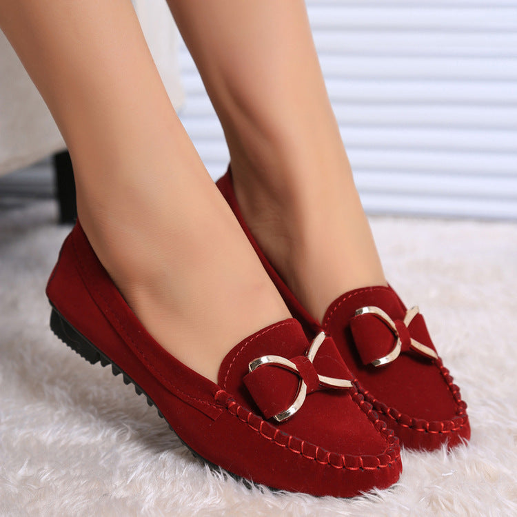 Black Agate bowknot flats shoes for women, casual solid loafers with a cozy, comfortable design and stylish fashion appeal.