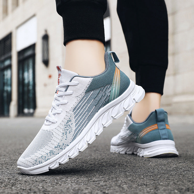 Black Agate men's sneakers with wavy sole design, sport and running shoes suitable for walking and casual wear.