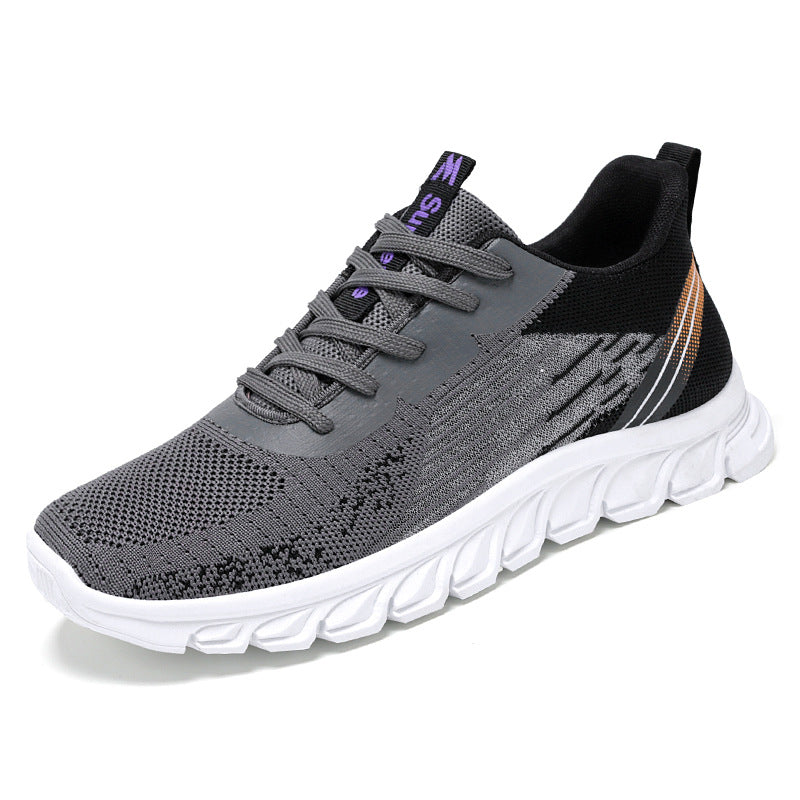 Black Agate men's sneakers with wavy soles, designed for running and walking, featuring a stylish sporty look.