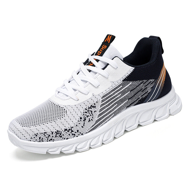 Black Agate men's sneakers with wavy sole design, ideal for running and walking, featuring a sporty and fashionable look.