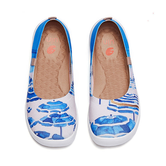 Pink Agate Lazy Shoes for women, casual canvas shoes with comfortable slip-on design, perfect for everyday wear.