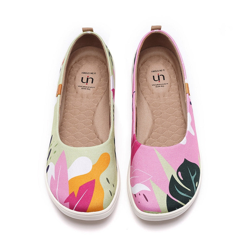 Pink Agate Lazy Shoes for Women, casual canvas shoes with comfortable slip-on design and stylish appearance.