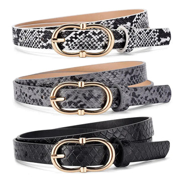 Simple And Versatile Snake Print Leather Belt For Women - Alvionz.de