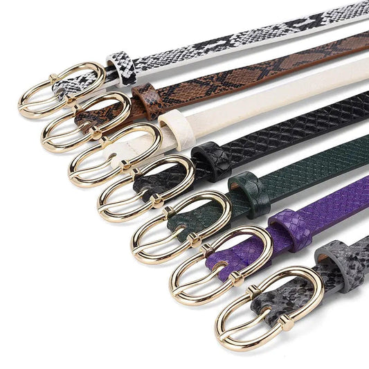 Simple And Versatile Snake Print Leather Belt For Women - Alvionz.de