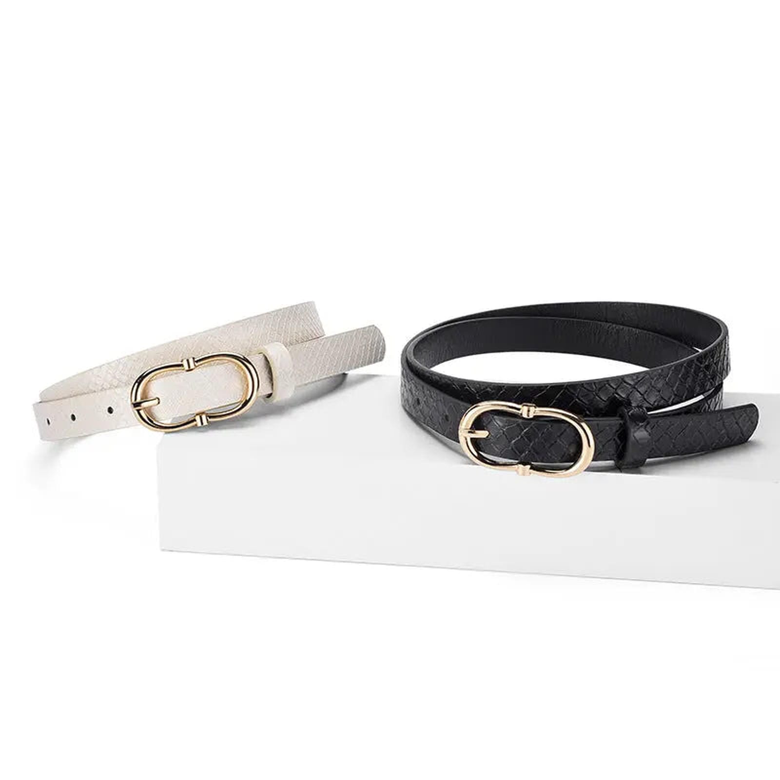 Simple And Versatile Snake Print Leather Belt For Women - Alvionz.de