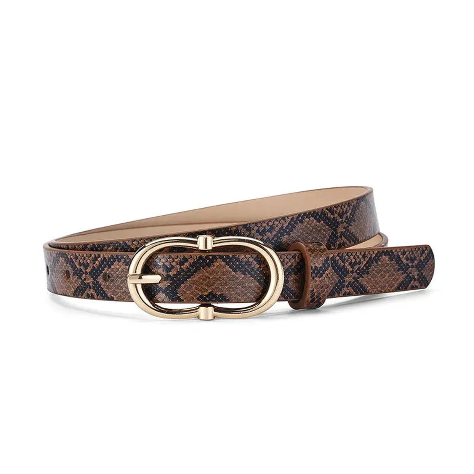 Simple And Versatile Snake Print Leather Belt For Women - Alvionz.de