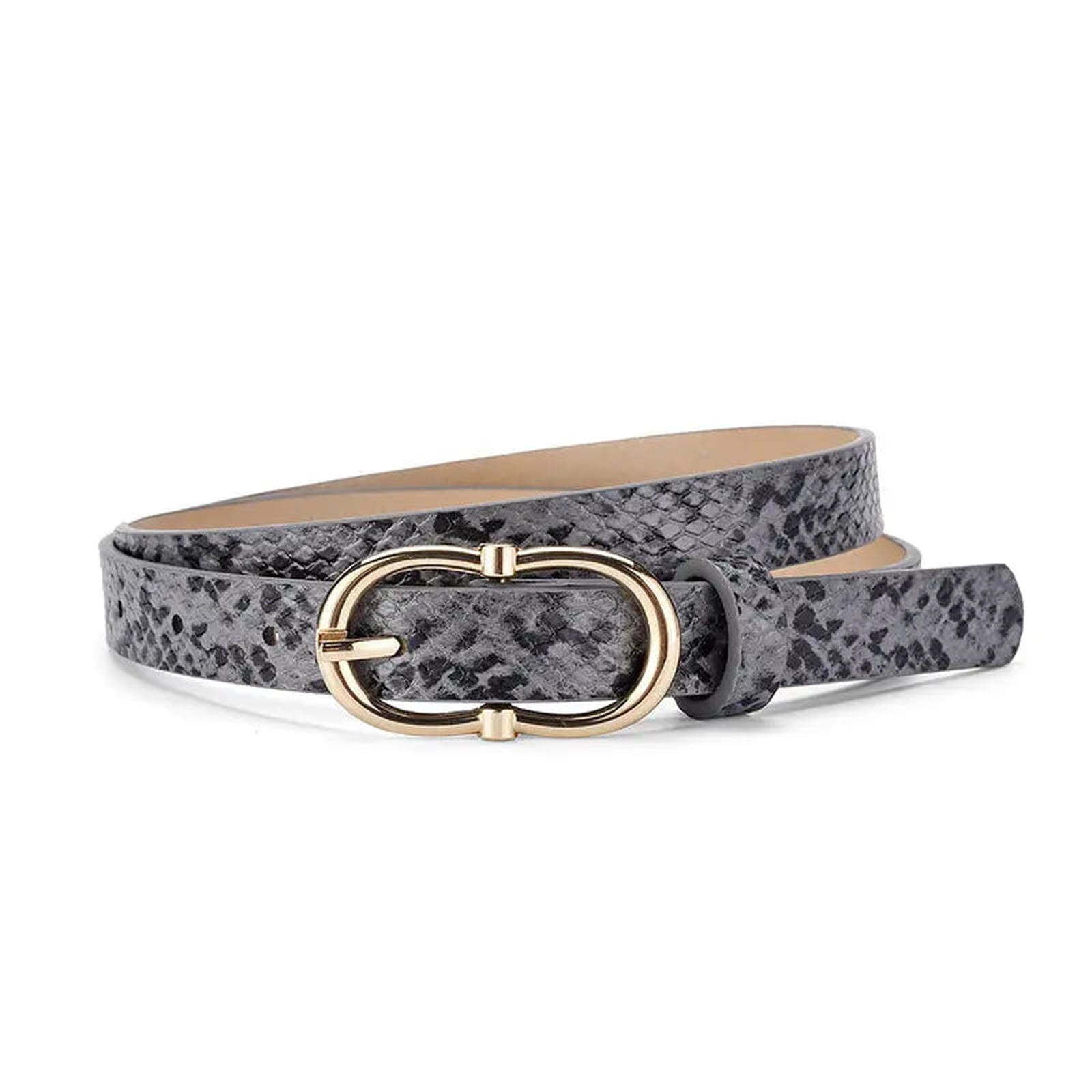 Simple And Versatile Snake Print Leather Belt For Women - Alvionz.de
