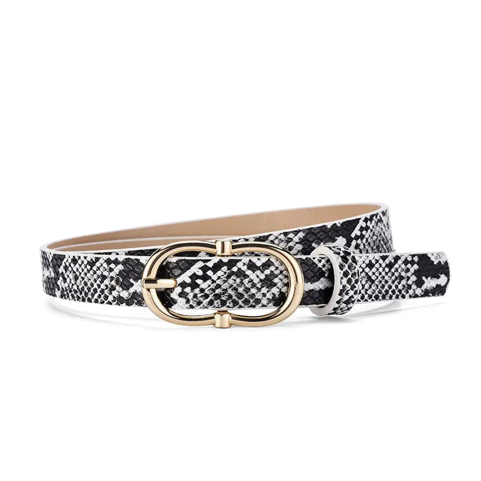 Simple And Versatile Snake Print Leather Belt For Women - Alvionz.de