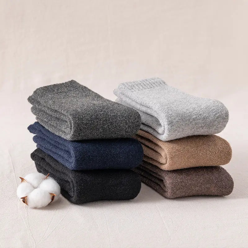 Winter Warm Wool Socks Men Thickened Fleece Lined Alvionz