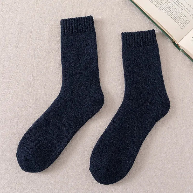 Winter Warm Wool Socks Men Thickened Fleece Lined Alvionz