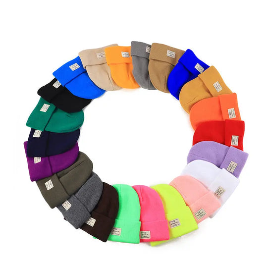 Knitted Beanie With Brand Label Stylish And Fashionable - Alvionz.de