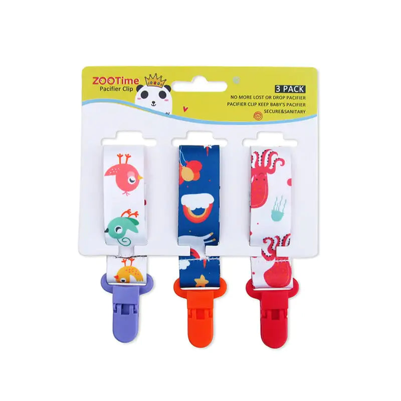 Cartoon Pattern Baby Pacifier Teether Pack of Three Alvionz.de