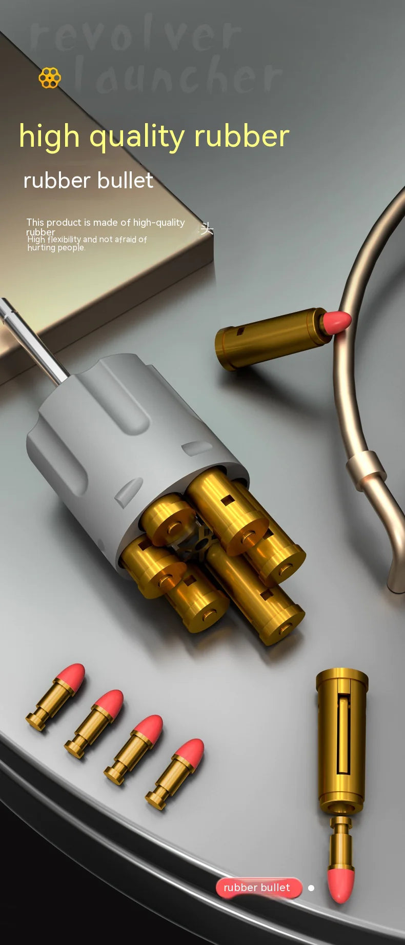 Children's left-wheel soft bullet toy pistol by Alvionz.de, featuring a black and green design with a sleek shell shape.