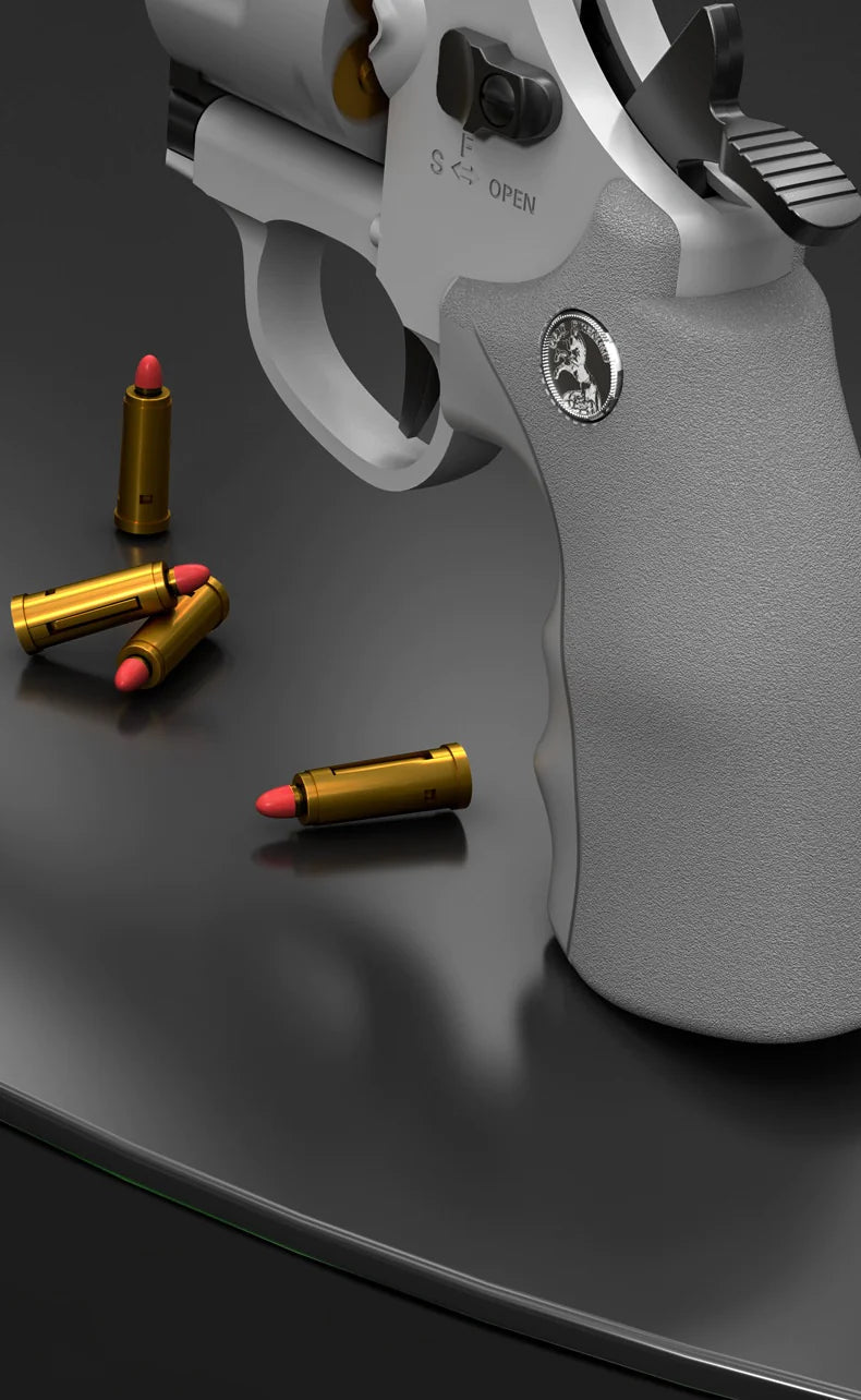 Children's left-wheel soft bullet toy pistol in black and green by Alvionz.de, featuring a realistic pistol design for safe play.