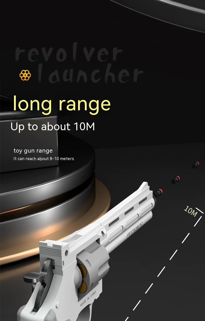 Children's left-wheel soft bullet toy pistol by Alvionz.de, black and green plastic toy gun with safety features.