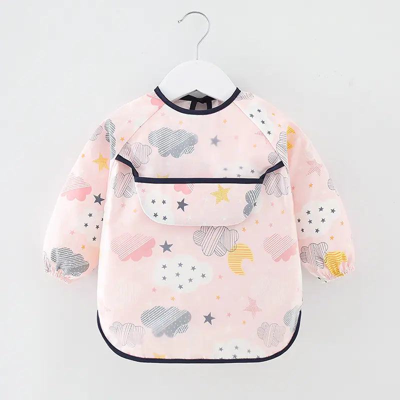 Waterproof Cotton Bib for Kids - Long Sleeve Feeding Apron Alvionz.de