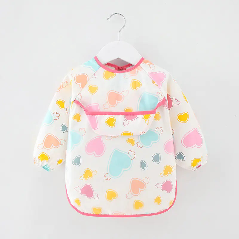 Waterproof Cotton Bib for Kids - Long Sleeve Feeding Apron Alvionz.de
