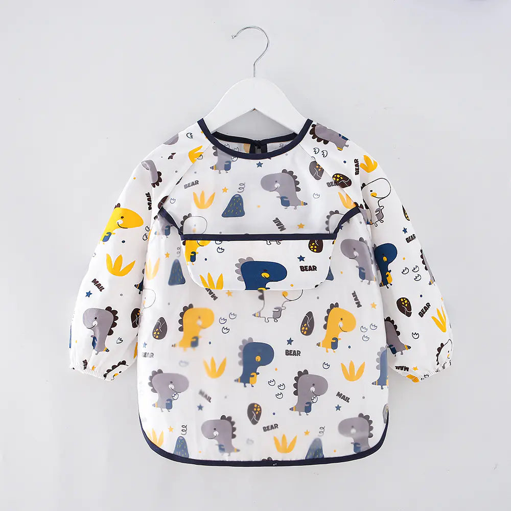 Waterproof Cotton Bib for Kids - Long Sleeve Feeding Apron Alvionz.de
