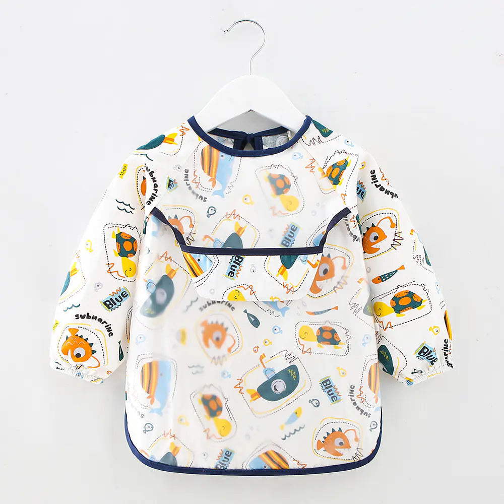 Waterproof Cotton Bib for Kids - Long Sleeve Feeding Apron Alvionz.de