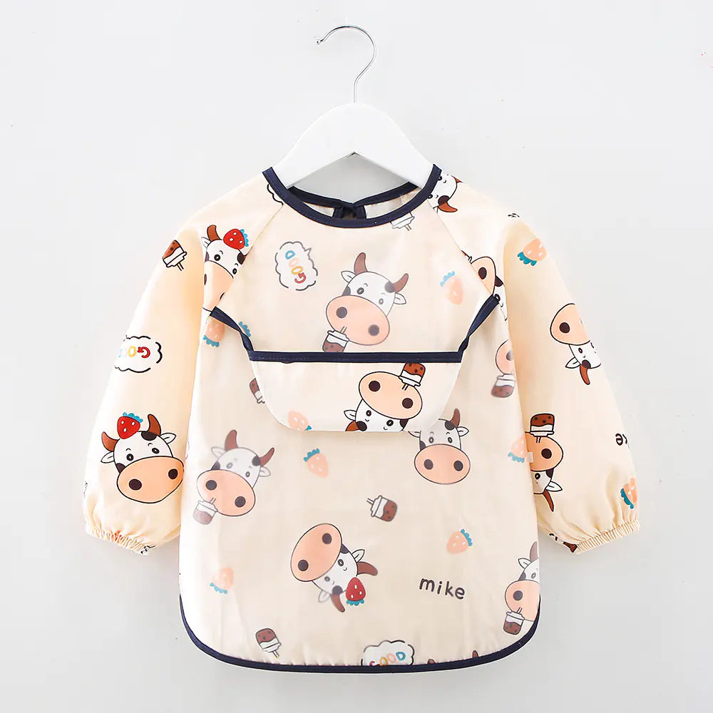 Waterproof Cotton Bib for Kids - Long Sleeve Feeding Apron Alvionz.de