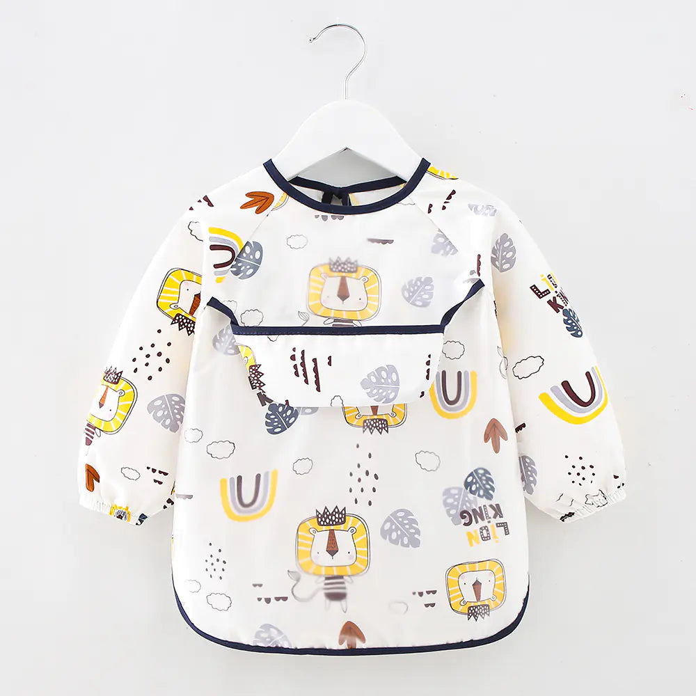 Waterproof Cotton Bib for Kids - Long Sleeve Feeding Apron Alvionz.de