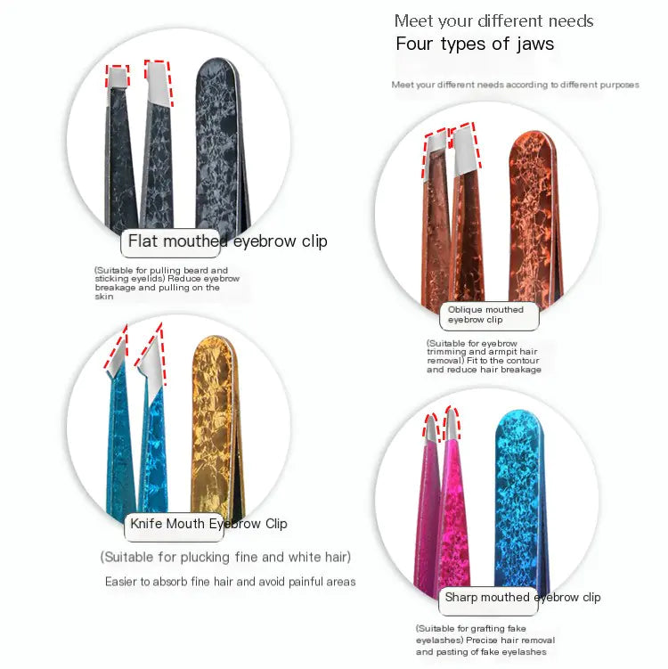 Double-Sided Stainless Steel Tweezers Beauty Set Alvionz.de