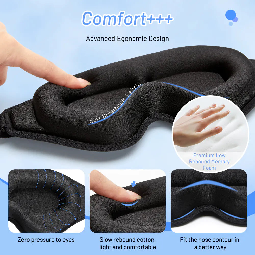 3D Natural Memory Foam Sleep Mask for Comfort Alvionz.de