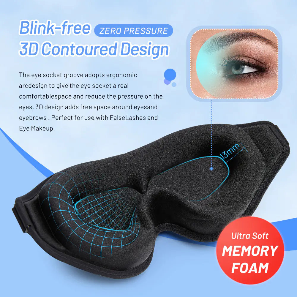 3D Natural Memory Foam Sleep Mask for Comfort Alvionz.de