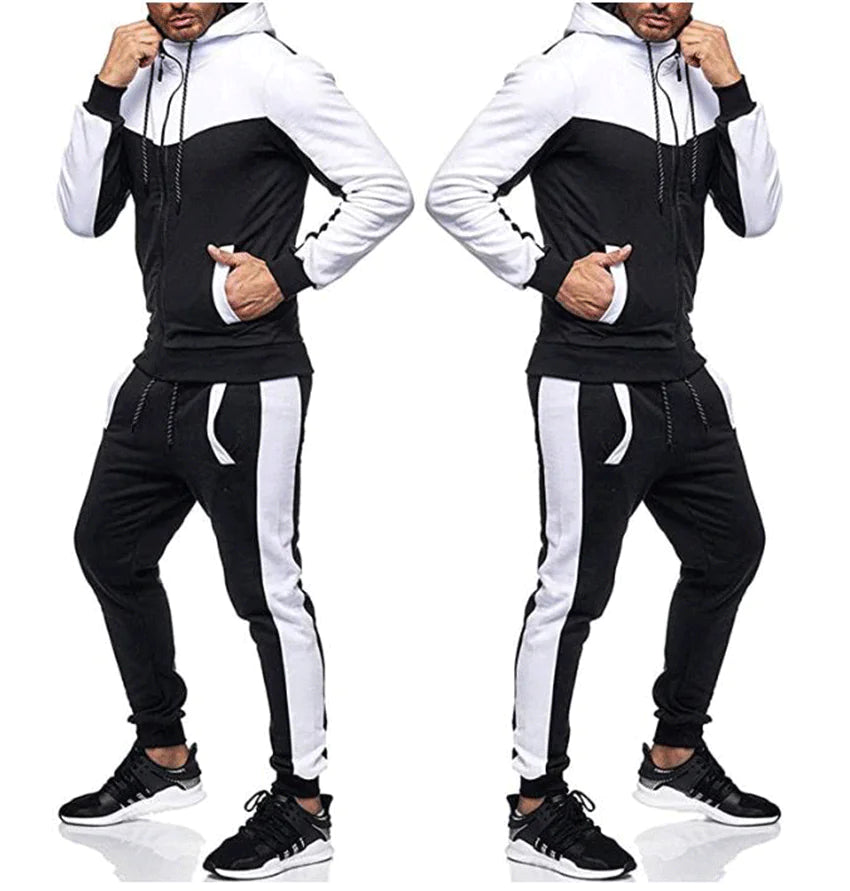 Men's Hooded Sports Zip-Up Set for Autumn/Winter Alvionz.de