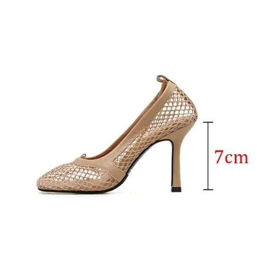 Hot Sales Square Toe Thin High Heels Women Sandals Slip On Chain Blue Charlie